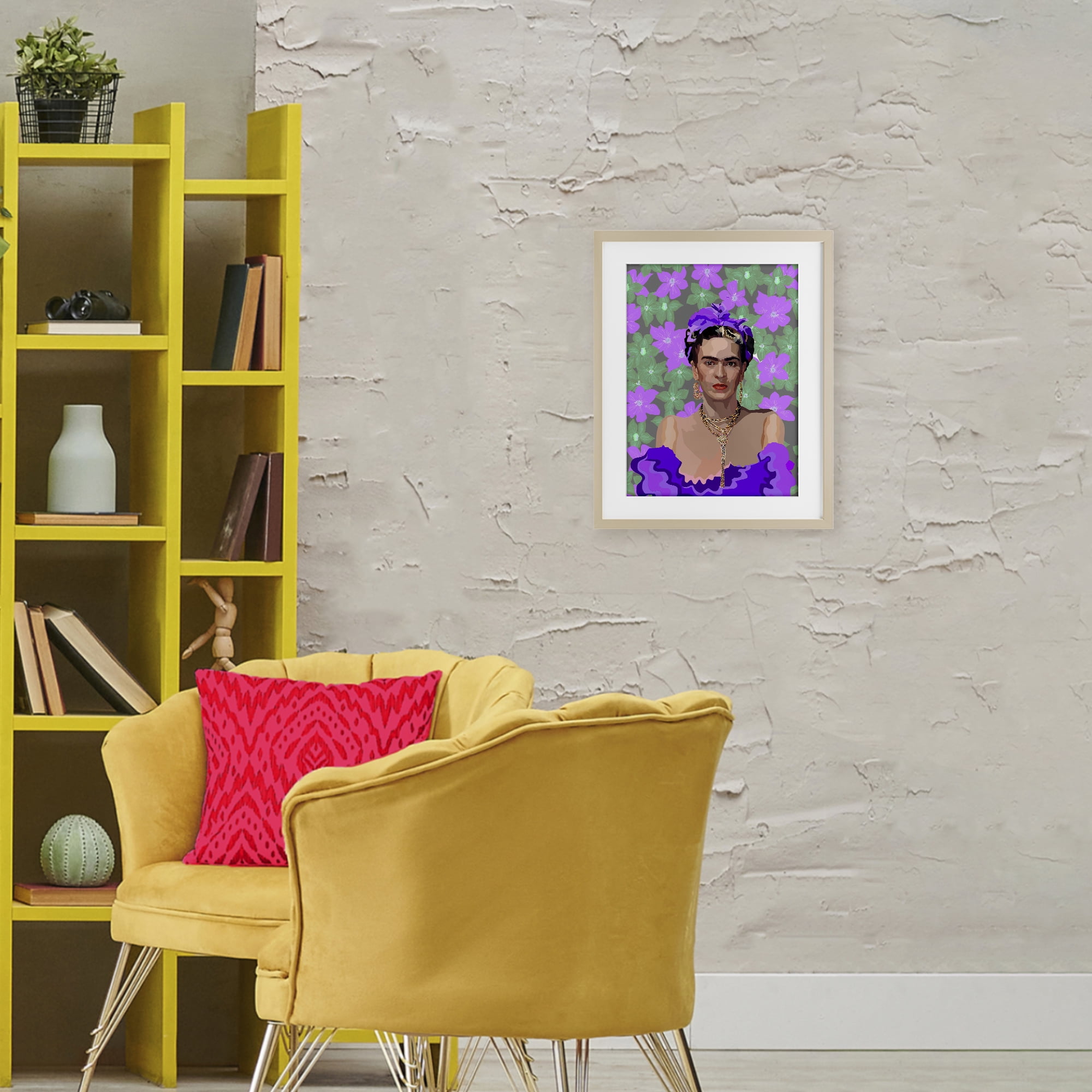 Floral Reverie Frida Birch Framed Print Under Glass, design by Lynnda Rakos