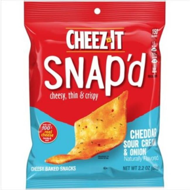 (Price/CASE)Cheez-It Snap'D Cheddar Sour Cream And Onion Crackers 2.2 Ounces Per Pack - 6 Per Case