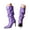 Purple, variant on Women's Mid Calf Boots Stiletto High Heel Slouchy Ankle Booties Pointed Toe Dress Pumps Purple 7