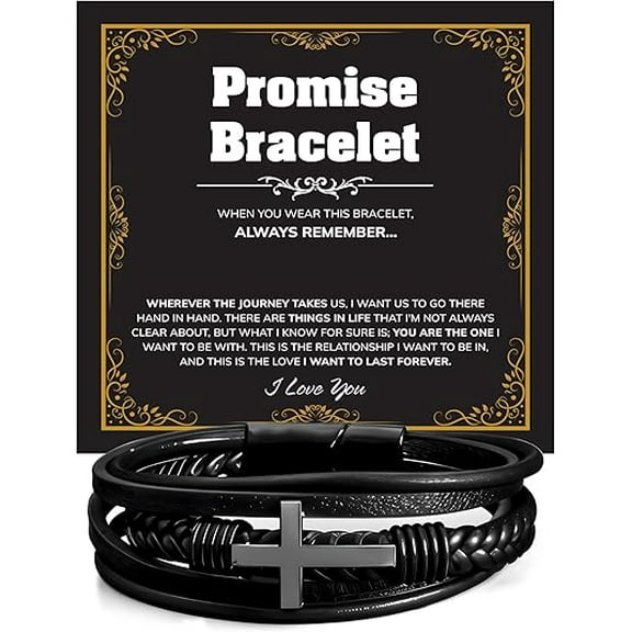 Promise Bracelet for Husband, Bracelet Gift for Husband from Wife, Cross Bracelet for Men, To My Husband Cross Bracelet, Gifts for Men, Birthday Gift Bracelet for Husband from Wife