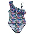 thumbnail image 1 of Girls One Piece Swimsuits Hawaiian Ruffle Swimwear Beach Bathing Suit 5-14 Years, 1 of 5