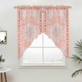 thumbnail image 5 of Pink Boho Kitchen Window Curtains, Swag Curtains Valance for Bedroom Living Room Bathroom, Vintage Abstract Tribal Decorative Oriental Rod Pocket Window Curtain Block Drapes 2 Panels 28"x36", 5 of 9