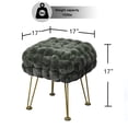 thumbnail image 2 of Home Soft Things Fox Faux Fur Pouf Stool Ottoman - Gunmetal - 17x17x17", 2 of 8