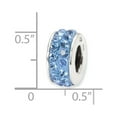 thumbnail image 2 of 925 Sterling Silver Polished Reflections Light Blue Double Row Crystal Bead Charm 10.91x4.55mm Wide Pendant Necklace for, 2 of 4