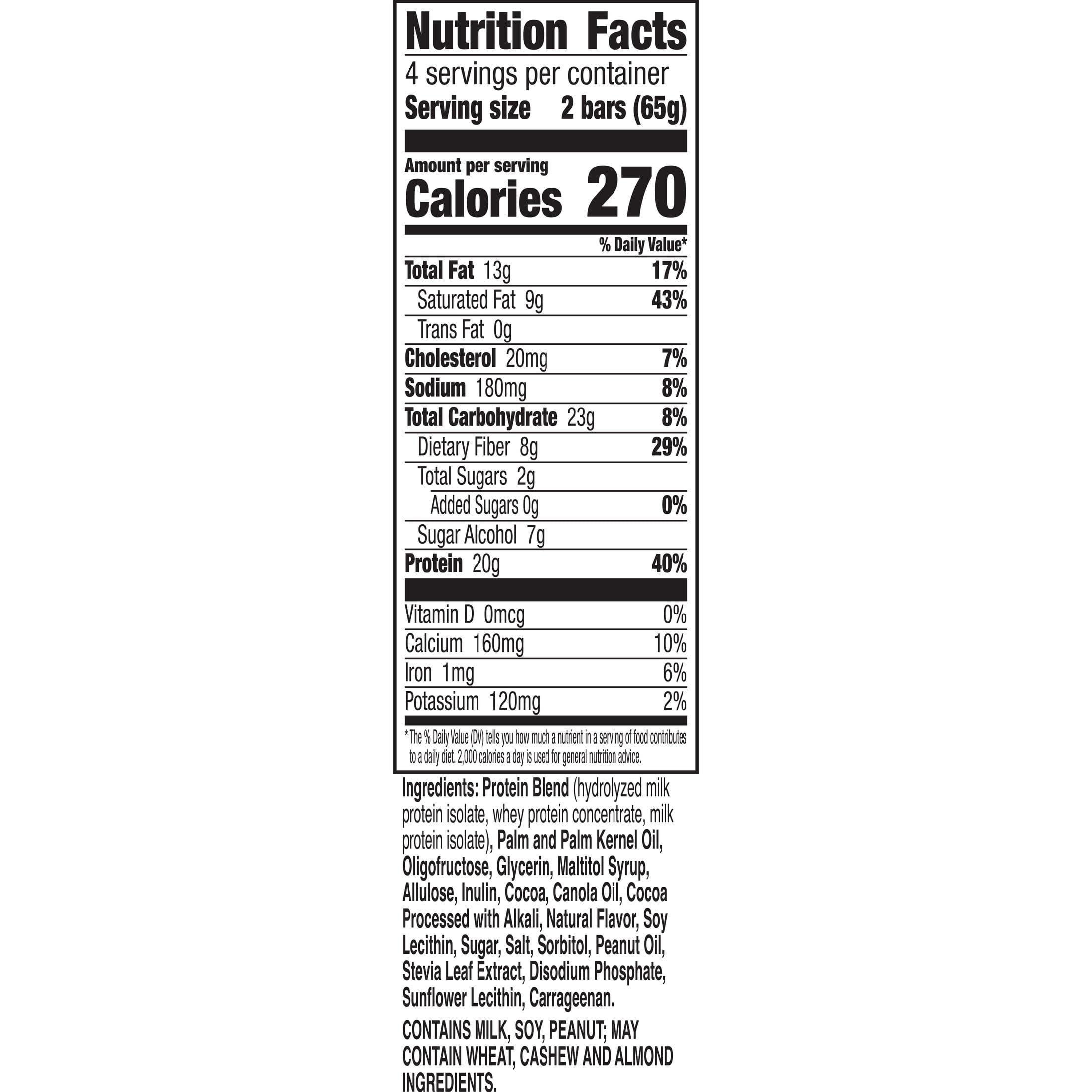 GHOST PROTEIN BAR, CHOCOLATE PEANUT BUTTER Flavor, 20G Protein, 2G Sugar, 4 Ct, 9.2 oz