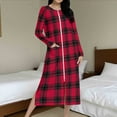 thumbnail image 5 of Hvot&aat Zipper Front Robes for Women Christmas Print Long Sleeve Nightgown Holiday Loungewear, 5 of 7