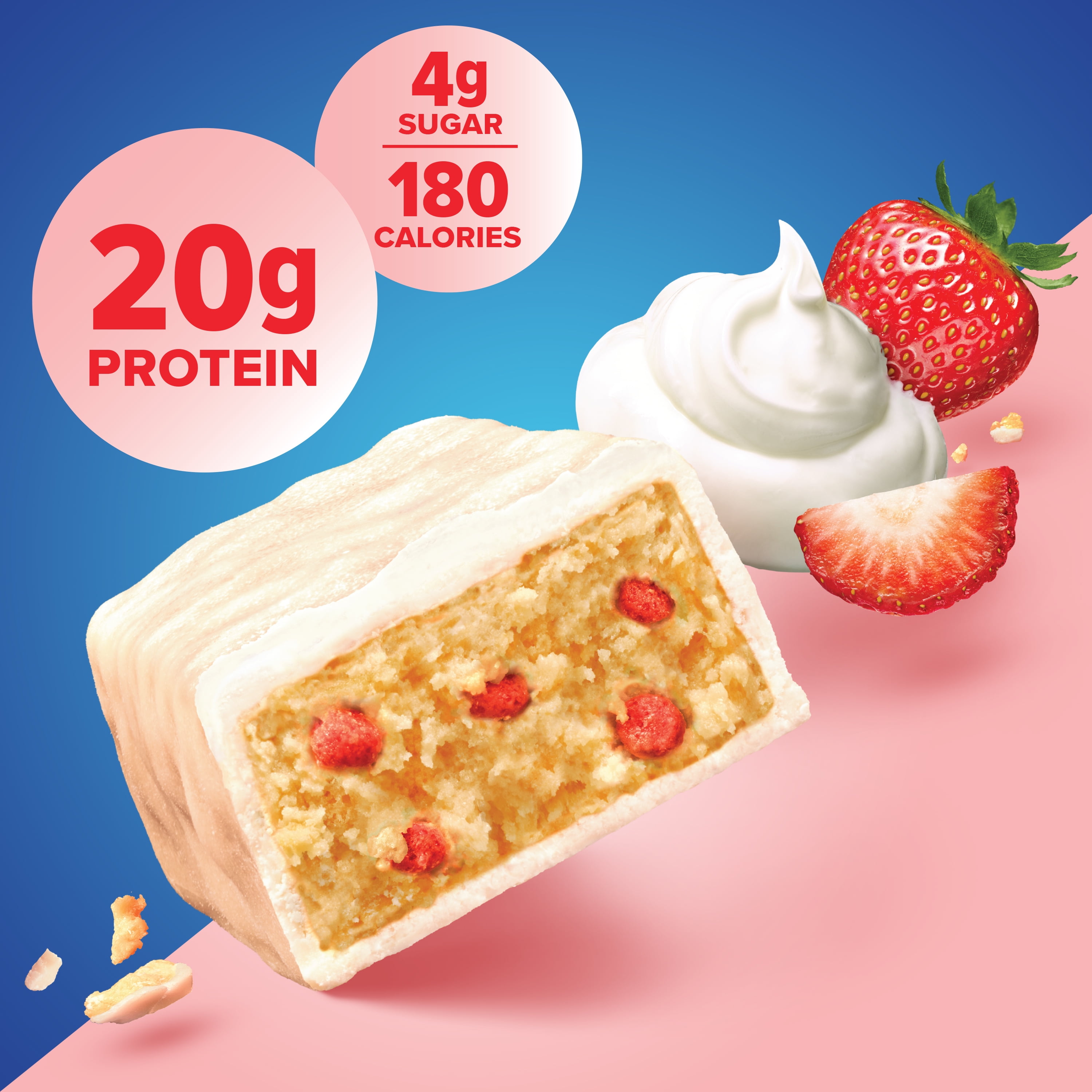 (3 pack) Pure Protein Bars, Strawberry Greek Yogurt, 20g Protein, Gluten Free, 1.76 oz, 4 Ct