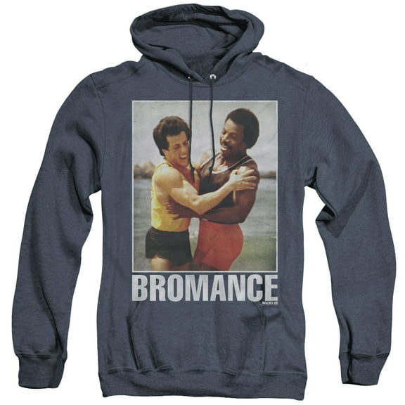 Rocky Bromance Adult Heather Hoodie Sweatshirt Navy