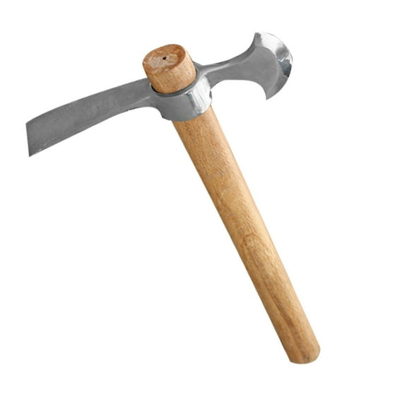 EZPXFCI Gardening Pickaxe and Axe: Stainless Steel Dual-Purpose Design, Suitable for Multiple Outdoor Gardening scenarios-Natural Wood Color