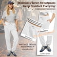 thumbnail image 3 of TEMOFON Women's Fleece Sweatpants Cuffed Jogger Soft Lounge Pants with Pockets Adjustable Drawstring for Casual Workout Running, 3 of 7