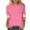 Pink, variant on Short Sleeve Round Neck Printed T Shirt Casual Three Quarter 3/4 Sleeve Halloween Tee Top