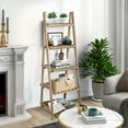 thumbnail image 6 of Fionafutn 5-Tier Ladder Shelf Bookshelf Bookcase Storage Display Plant Leaning Shelf ,Natural, 6 of 8