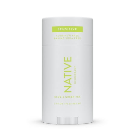 Native Deodorant, Sensitive, Aluminum Free, Aloe & Green Tea, for Women and Men, 2.65 oz