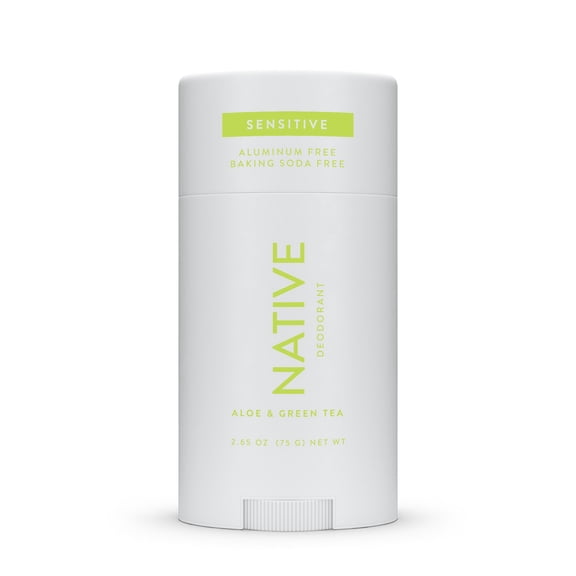 Native Deodorant, Sensitive, Aluminum Free, Aloe & Green Tea, for Women and Men, 2.65 oz