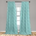 thumbnail image 5 of Ambesonne Leafy Curtains, Monochrome Botany Leafage, Pair of 28"x63", Seafoam Petrol Blue, 5 of 5