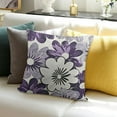 thumbnail image 3 of BANET  Throw Pillow Cases Cozy Fleece Two-Tone Blooming Flowers Decorative Cushion Covers for Couch Bed Sofa Farmhouse Decoration Purple Grey 12x12in, 3 of 5