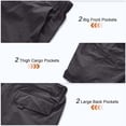 thumbnail image 5 of FEN AI Men Outdoor Casual Shorts Expandable Waist Quick Dry Cargo Fishing Short Water Resistant Lightweight Workwear Grey, 5 of 9
