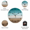thumbnail image 5 of Wall Clock Turquoise Wood Grain Clocks PVC Silent Non-Ticking Battery Operated Decorative Brown Ombre Wooden Round Clock for Home Living Room Kitchen Bedroom Office School Wall Decor 14 Inch, 5 of 9