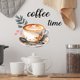 thumbnail image 1 of Adhesivos de pared para café Coffee Time, taza de café, PVC, 30 x 29 cm, 1 of 4