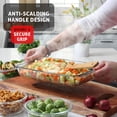 thumbnail image 5 of Virtu Casserole Glass Baking Dish, 4pc Stackable Glass Storage Containers with Airtight Lids and Grip Handles, Black, 5 of 8
