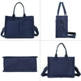 thumbnail image 6 of AOUNQ Canvas Tote Bag for Women Trendy Purse and Handbags Work Tote Bags with Pockets Crossbody Satchel Bag,Blue, 6 of 6