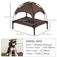 thumbnail image 3 of PawHut Lit pour Animaux Surélevé et Rafraîchissant avec Auvent pour Petits Chiens, Café, 3 of 10