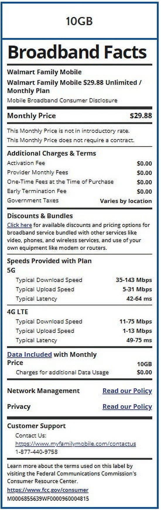 Walmart Family Mobile $29.88 Unlimited Monthly Plan (4GB at high speed, then 2G*) w Mobile Hotspot Capable e-PIN Top Up (Email Delivery)