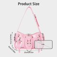 thumbnail image 6 of Sunyuer Y2K Rivet Shoulder Bag for Women, Vintage Crinkled PU Leather Underarm Handbag, Punk Studded Crossbody Purse, Fashion Adjustable Strap Biker Bag for Daily Commute, 6 of 6