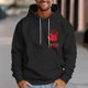thumbnail image 1 of Fiudx Sudadera con Capucha Estampada para Hombre, Elegante Top de Manga Larga con Hombros Caídos, Poliéster, Ropa Informal de Diario, Moda de Invierno y Primavera, para Actividades Al Aire Libre, Tal, 1 of 5