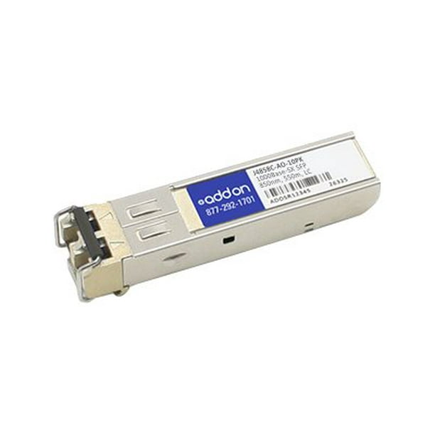 AddOn AddOn SFP J4858C Compatible Transceiver - module Émetteur-Récepteur SFP (mini-GBIC) - GigE, Canal Fibre - 1000Base-SX, Canal Fibre - LC multi-mode - jusqu'à 1800 ft - 850 nm (pack de 10)
