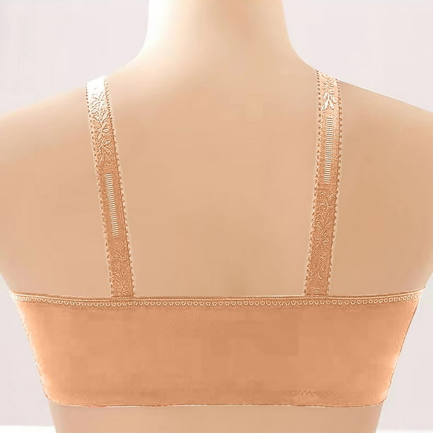 Comfort Choice Tan Front Closure Adjustable Straps Wire Free Bra Size 42C