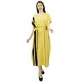 thumbnail image 5 of Bimba Womens Long Rayon Side Pannels Kaftan With Belt Designer Cover Up Caftan Maxi Night Dress, 5 of 5