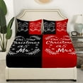 thumbnail image 4 of Erosebridal Couple Sheets Black And Red Sheet Set Our First Christmas as Mr And Mrs Bed Sheets Set Romance Bedroom Decor, Couple Gifts for Christmas, Him Or Her Wedding Gifts, Full, 4 of 5
