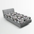 thumbnail image 2 of Ambesonne Floral Fitted Sheet, Magnolia Flowers Dots Leaves, Twin XL Size, Grey Brown and Pale Purple, 2 of 5