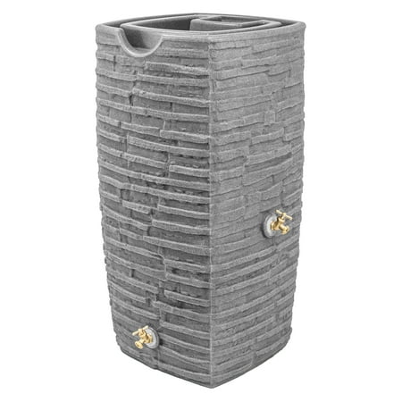 Good Ideas Impressions Riverwalk 50 Gal Rain Saver w/Spigots, Dark Granite