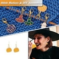 thumbnail image 4 of Theme Alloy Enamel & Hat & Pumpkin Charm Locking Stitch Markers Zinc Alloy Lobster Claw Clasps Locking Stitch Marker Mixed color 3.7~4cm 12pcs/set, 4 of 6