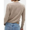 thumbnail image 5 of Cropped Cardigan Shrug for Women, Button Down Long Sleeve Knit Sweater for Dresses,for Jeans Khaki L, 5 of 9