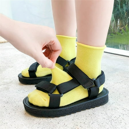 

NECHOLOGY Children s Spring Summer Solid Candy Color Socks Toddler Kids Baby Boys Girls Thin Mesh Crew Socks 6t Socks Boys Socks Yellow 2-4 Years