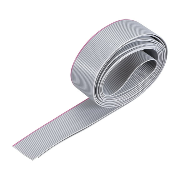 IDC Wire Flat Ribbon Cable 2m / 6.6ft Length 1.27mm Pitch 20 Pins Gray for JTAG / ISP Connecting