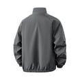 thumbnail image 4 of PNTUTB Fashion Men's Solid Color Jacket Stand Collar Full Zip Windbreaker Lightweight Casual Loose Comfort Long Sleeve Outdoor Sporty Coat with Pockets, 4 of 6