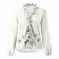thumbnail image 4 of Camisas Para Mujer Casual Manga Completa Cuello en V Tops Camisas Sueltas Blusa Tops Estampados Odeerbi ODB127116, 4 of 5