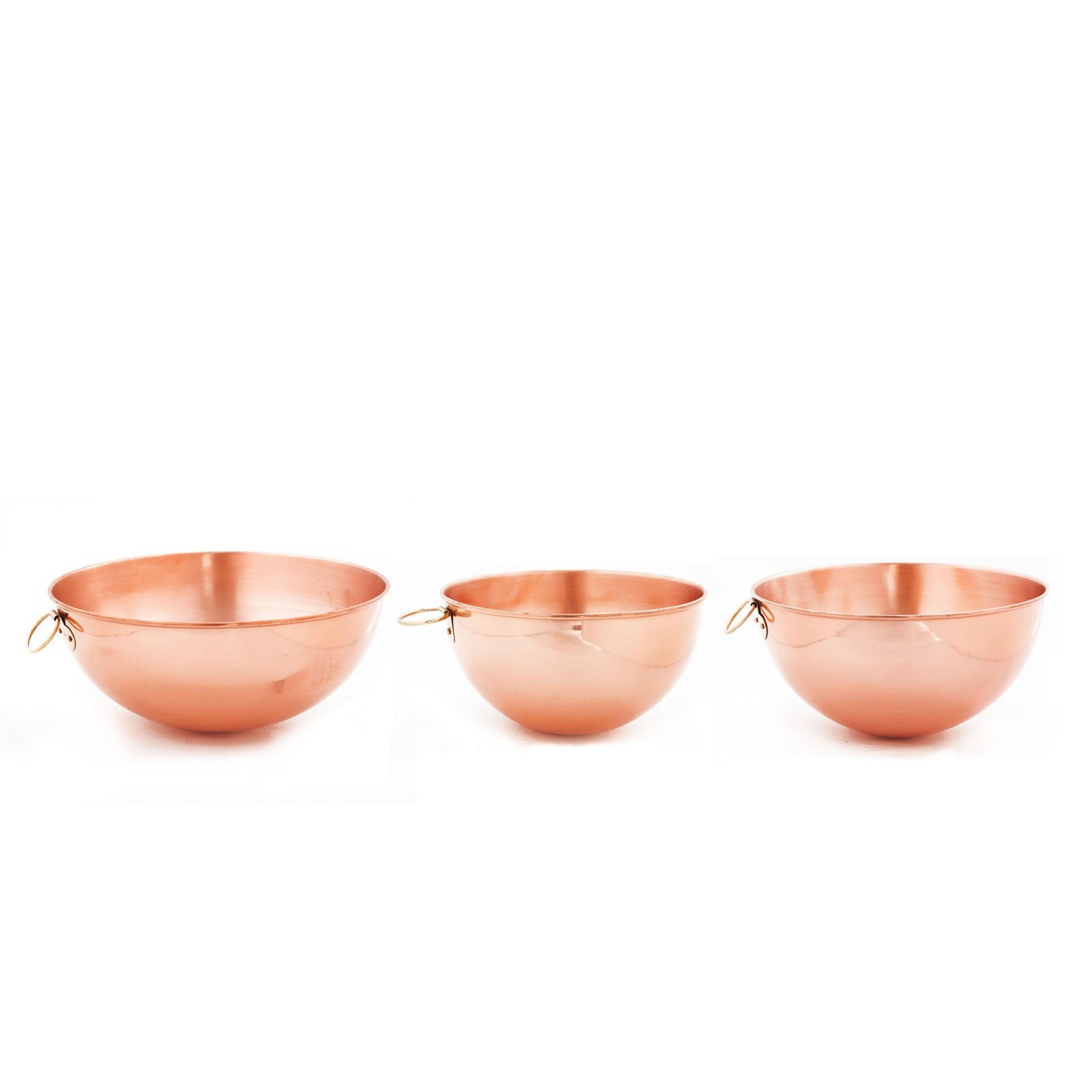 Solid Copper Beating Bowls 3 Piece Set