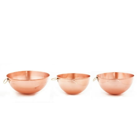 Solid Copper Beating Bowls - 3 Piece Set