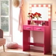 MIRROTOWEL Vanity Desk with Mirror and Lights, Dressing Table with