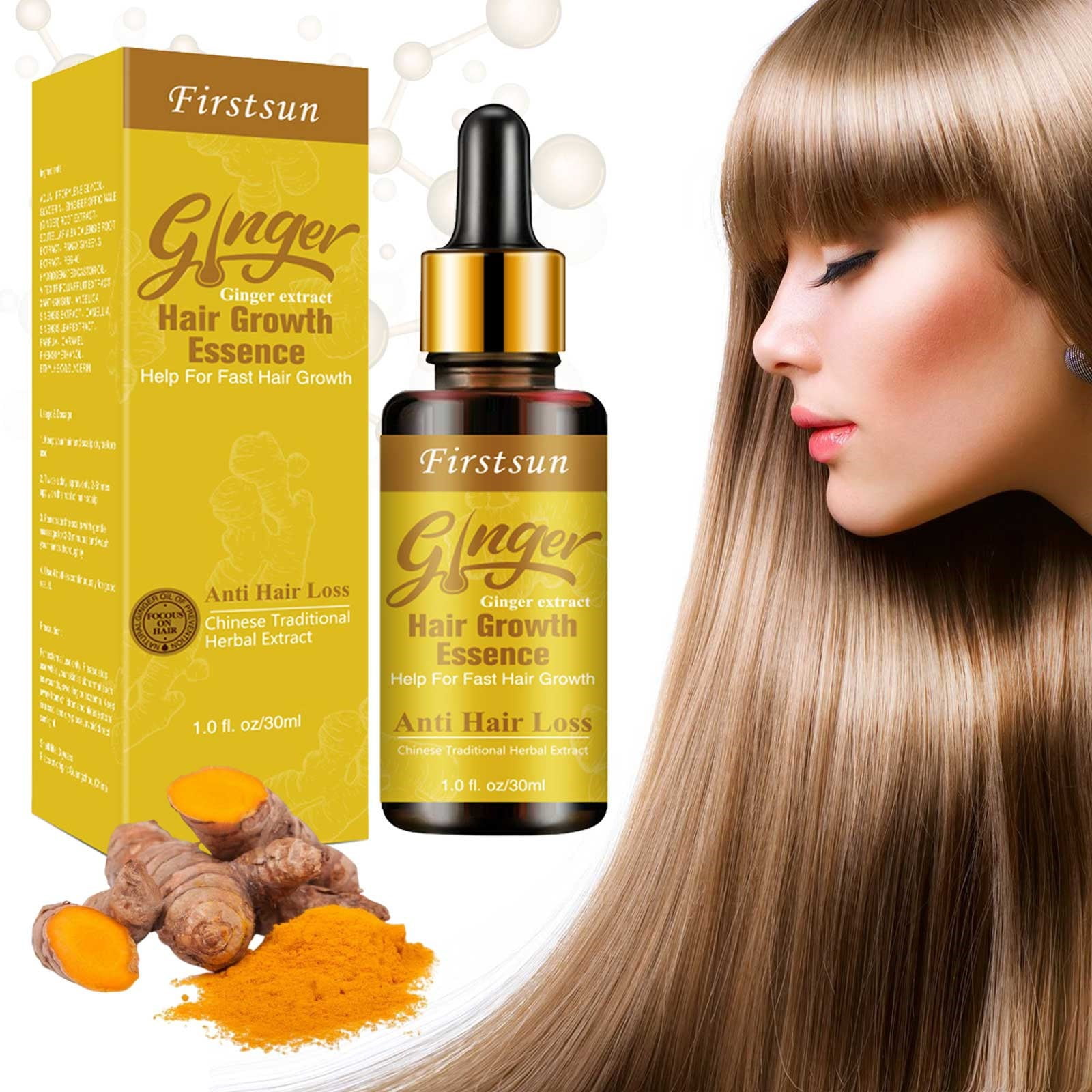 Makeup Ginger Germinal Oil Hair Growth Serum For Women&Men Stronger Thicker Longer Thinning