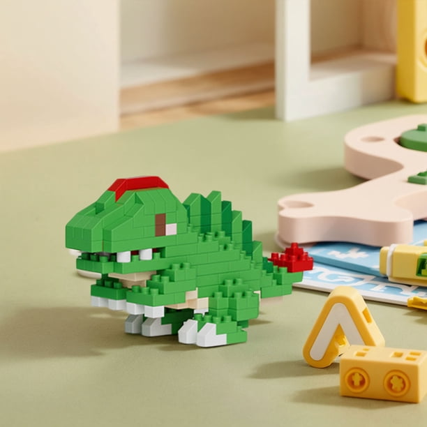 Bloques de construcción de dinosaurios, regalos para niños, bolsas de regalo (verde)
