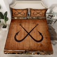 thumbnail image 2 of Homewish Fishing Hook Full Size Sheets,Rustic Farmhouse Cabin Bed Sheets,Countryside Autumn Leaves Sheet Sets For Teens,Super Cozy Room Decor,4pcs, 2 of 7