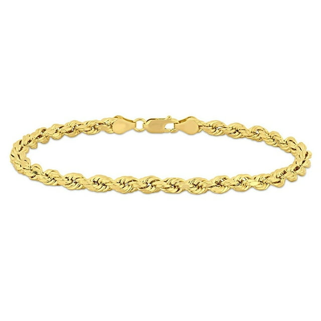 Mens Rope Chain Bracelet in 14K Yellow Gold (9.0 inches)