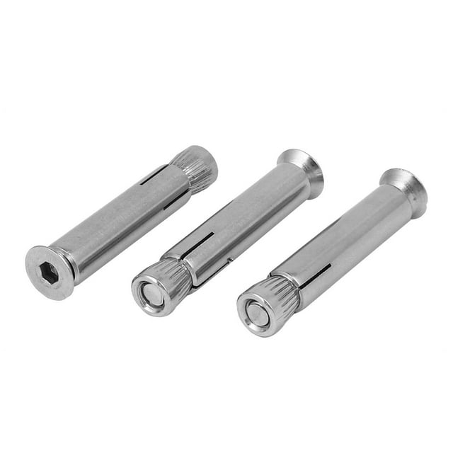 Unique Bargains M6 x 50mm 304 Stainless Steel Hex Socket Countersunk Head Sleeve Anchor 3PCS