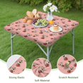 thumbnail image 4 of Pink Cow Strawberry Hat Pattern Square Fitted Tablecloth with Elastic Edge,Square Table Cover,Washable Elastic Table Cover for Home Kitchen Party Decor 36"x36", 4 of 6